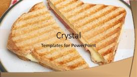  Presentation with cream cheese and fruit sandwich - Audience pleasing PPT theme consisting of delicious fresh cookies on a white plate in the form of heart on a wooden background backdrop and a cream colored foreground