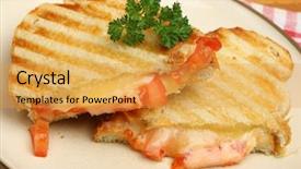  Presentation with sandwich - PPT theme consisting of toasted sandwich with cheese background and a  colored foreground