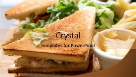  Presentation with cream cheese and fruit sandwich - Audience pleasing presentation theme consisting of toasted sandwiches - sandwich with bacon - chicken backdrop and a yellow colored foreground