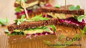  Presentation with avocado - Cool new PPT theme with toasted sandwiches - sandwich with beet cheese avocado backdrop and a gold colored foreground