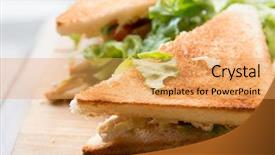  Presentation with french fries - Cool new presentation theme with toasted sandwiches - sandwich with chicken cheese backdrop and a yellow colored foreground