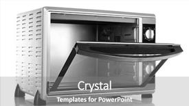  Presentation with isolated paw prints over white - Slide deck featuring toaster - opened kitchen oven isolated background and a gray colored foreground