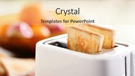  Presentation with cartoon fruit - PPT theme enhanced with toaster pastry - served table for breakfast background and a lemonade colored foreground