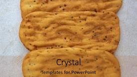  Presentation with bread of life - PPT theme consisting of toaster pastry - tortas de canamones bread background and a gold colored foreground