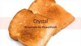  Presentation with religious bread and wine holy - PPT theme featuring toaster pastry - two crispy white bread toasts background and a gold colored foreground