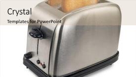  Presentation with bread - Beautiful theme featuring toaster with bread backdrop and a coral colored foreground