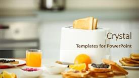  Presentation with fresh toast sandwiches egg - PPT theme with toaster with dishes sandwiches background and a soft green colored foreground