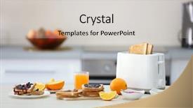  Presentation with kitchen - Slide deck featuring toaster with dishes sandwiches background and a light gray colored foreground