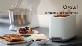  Presentation with fresh toast sandwiches egg - Presentation theme consisting of toaster with mixer and sandwiches background and a mint green colored foreground