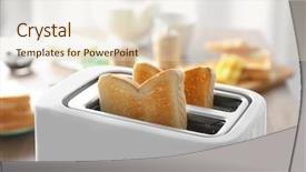  Presentation with breakfast - Beautiful theme featuring toaster with tasty breakfast toasts backdrop and a lemonade colored foreground