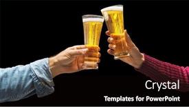  Presentation with toasting - Presentation theme consisting of toasting-with-beer-glasses-man background and a black colored foreground