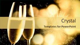  Presentation with toasting - Amazing presentation theme having toasting with champagne glasses backdrop and a yellow colored foreground