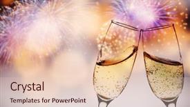  Presentation with toasting - Slide deck featuring toasting with champagne glasses background and a lemonade colored foreground