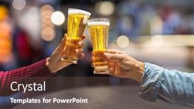  Presentation with toasting - Cool new slides with toasting-with-glasses-of-light backdrop and a tawny brown colored foreground