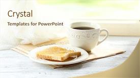  Presentation with cup of lemon tea - Cool new theme with toasts with honey on plate backdrop and a  colored foreground