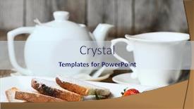  Presentation with powdered - Cool new presentation theme with toasts with powdered sugar and strawberry jam backdrop and a sky blue colored foreground