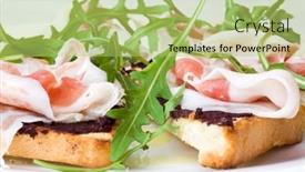  Presentation with rocket - Audience pleasing presentation theme consisting of toasts-with-rocket-salad backdrop and a mint green colored foreground