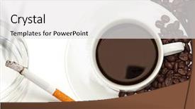  Presentation with nicotine - Amazing slide deck having tobacco cigarette - nicotine and caffeine backdrop and a white colored foreground