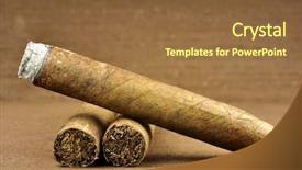  Presentation with cigar - Slides featuring tobacco leaf - brown cigar burned background and a tawny brown colored foreground