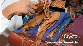  Presentation with cuban - Beautiful presentation theme featuring tobacco leaf - cigar making - national cuban backdrop and a tawny brown colored foreground