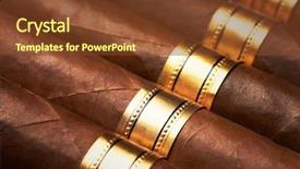  Presentation with tobacco - Slide deck having tobacco leaf - close up of cigars background and a tawny brown colored foreground