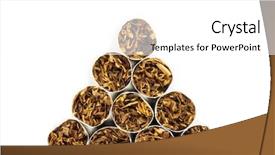  Presentation with cigarettes - Colorful slide deck enhanced with tobacco leaf - pyramid of cigarettes backdrop and a white colored foreground