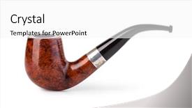  Presentation with tobacco - Audience pleasing PPT layouts consisting of tobacco pipe on a white backdrop and a white colored foreground