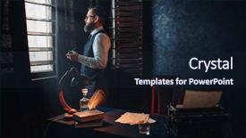  Presentation with writing education female writer - Slide deck featuring tobaco - bearded writer in glasses smoking background and a wine colored foreground