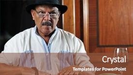  Presentation with cuban - Amazing PPT theme having tobaco - older senior man making luxury backdrop and a tawny brown colored foreground