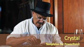  Presentation with luxury - Colorful slide set enhanced with tobaco - older senior man making luxury backdrop and a tawny brown colored foreground