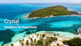  Presentation with drone - Audience pleasing PPT theme consisting of tobago cays in st vincent backdrop and a teal colored foreground