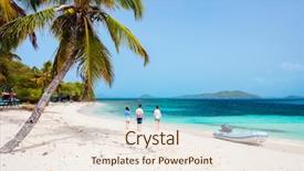  Presentation with kids - Amazing PPT theme having tobago cays in st vincent backdrop and a sky blue colored foreground