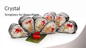  Presentation with roll - PPT layouts featuring tobiko flying fish caviar cream background and a  colored foreground