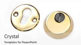  Presentation with keyhole - PPT layouts consisting of toc - metallic door lock and keyhole background and a  colored foreground