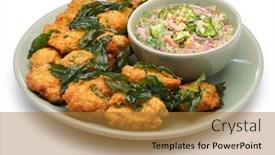  Presentation with thai - Slides enhanced with tod-man-pla-thai-fried background and a gold colored foreground