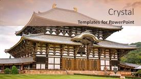  Presentation with city japan - Colorful slide set enhanced with todai-ji-temple-in-nara backdrop and a coral colored foreground