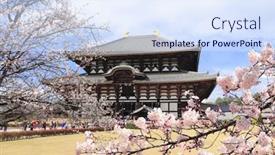  Presentation with japan sakura - Slide set featuring todaiji-temple-great-eastern-temple background and a sky blue colored foreground