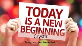  Presentation with beginnings - Slides having today is a new beginning background and a coral colored foreground