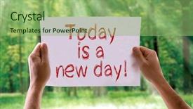  Presentation with today - Beautiful PPT layouts featuring today is a new day backdrop and a seafoam green colored foreground