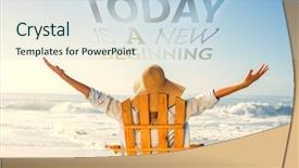  Presentation with new beginning - Beautiful presentation design featuring today is a new backdrop and a lemonade colored foreground