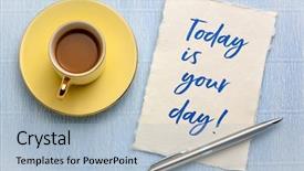  Presentation with khadi paper - Cool new presentation theme with today is your day cheerful backdrop and a light blue colored foreground