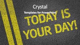  Presentation with today - Beautiful presentation design featuring today is your day written backdrop and a dark gray colored foreground