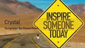  Presentation with inspire - Cool new PPT layouts with today sign on desert road backdrop and a gold colored foreground