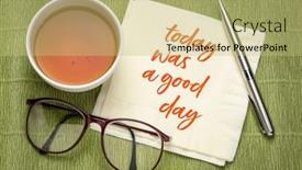  Presentation with gratitude - Cool new PPT theme with today-was-a-good-day backdrop and a yellow colored foreground