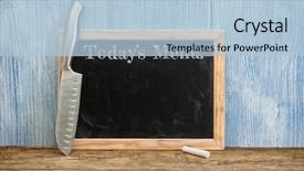  Presentation with rustic chalkboard - Slide deck enhanced with todays menu written on vintage background and a light blue colored foreground