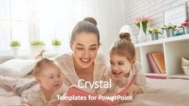  Presentation with family reading - PPT layouts having toddler - happy loving family pretty young background and a coral colored foreground
