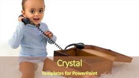  Presentation with old telephone - Presentation consisting of toddler boy of african decent background and a red colored foreground