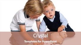  Presentation with two small brothers - Cool new presentation design with toddler brothers playing with money backdrop and a  colored foreground