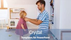  Presentation with helping - Beautiful presentation theme featuring toddler daughter to get dressed backdrop and a teal colored foreground