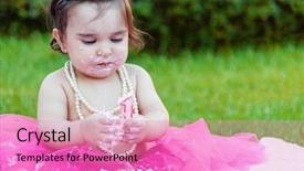  Presentation with first birthday - Slide deck consisting of toddler girl first birthday anniversary background and a coral colored foreground